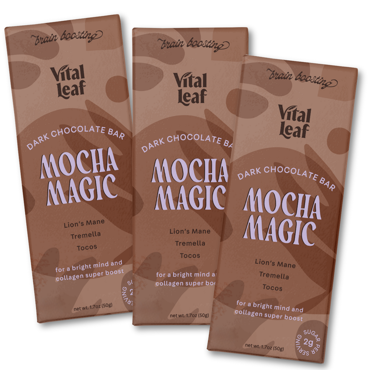 Mocha Magic Dark Chocolate Bar: Brain Power + Collagen Boost