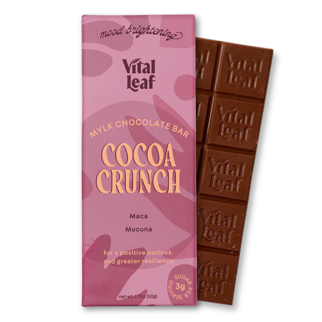 Cocoa Crunch Mylk Chocolate Bar: Mood + Attention Boost