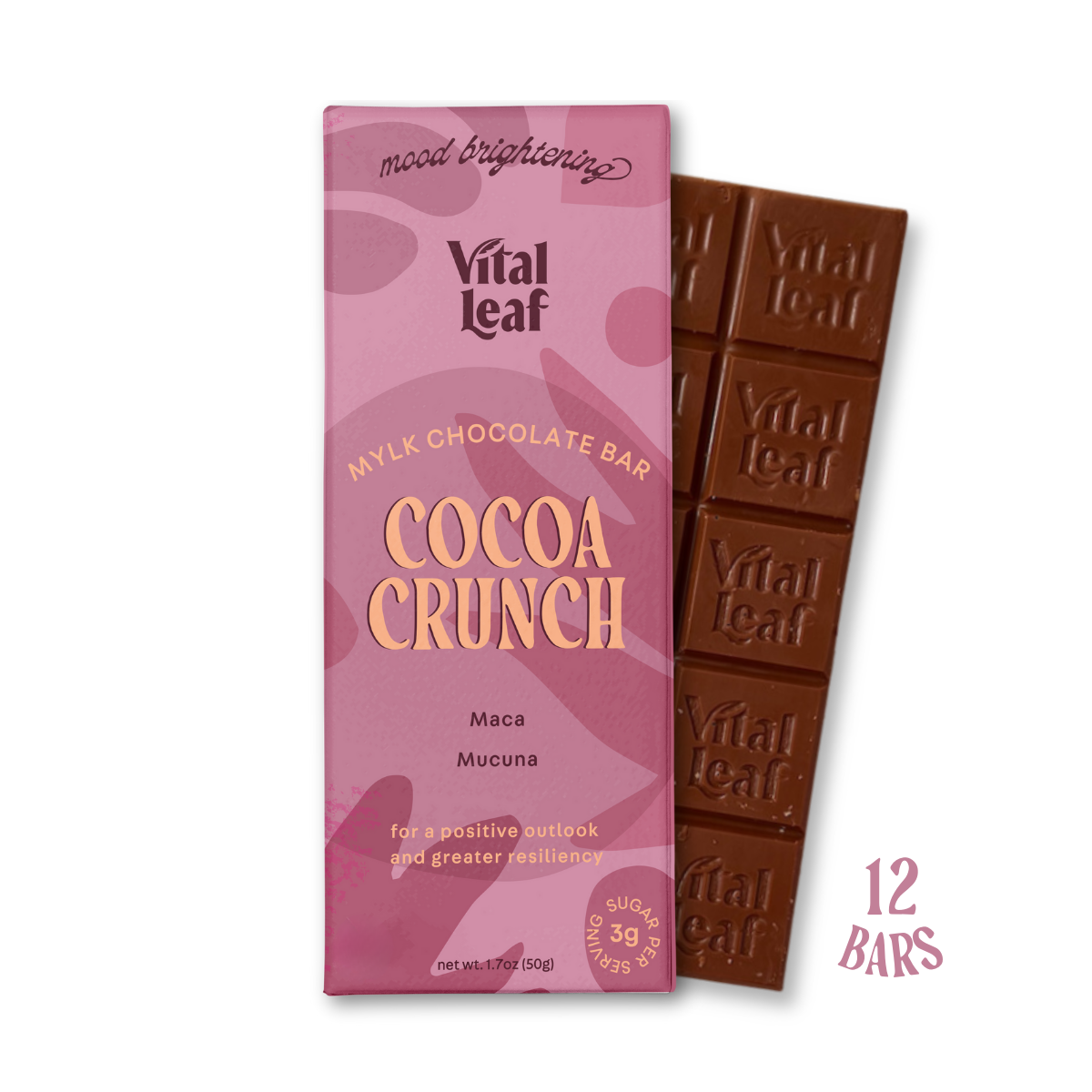 Cocoa Crunch Mylk Chocolate Bar: Mood + Attention Boost